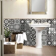 10入組水晶紋理防污美化貼紙水泥磁磚家居裝飾自粘防油牆貼,適用於客廳、廚房和浴室裝修 - 彩色 - 查看 3