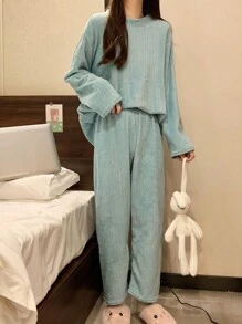 Women's Blue Homewear Set - Blue - View 1