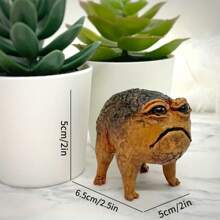 1pc African Rain Frog, Resin Toad Statue, Ugly Angry Outdoor Garden Yard Frog Decor Statue Fun Novelty Home Office Frog Decor Sculpture Unique Gift Birthday Gifts Graduation - Multicolor - View 8