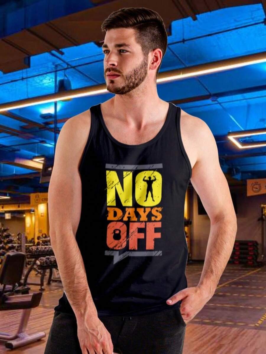 playera deportiva tank top algodon entrenamiento gym gimnasio tt9 - Negro - Ver 1
