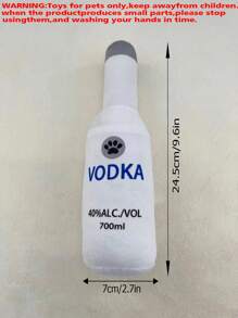 1pc Green Pet Plush Squeaky Toy, Bottle Shaped, With Plush Filling And Durable Materials, For Dogs And Cats, For Pet Use Only. - Green - View 2