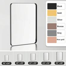 Rectangle Metal Frame Bathroom Mirror Vanity Mirror For Wall, High-Definition Glass, Rust-Resistant, Corrosion-Resistant - màu đen - Xem 4