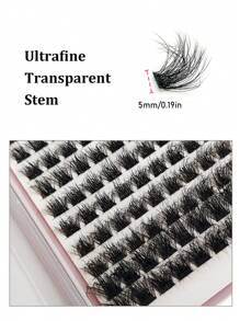 Asiteo DIY 簇状睫毛 90 件自然分段睫毛束睫毛延长单根睫毛睫毛束睫毛簇、睫毛簇、单根睫毛、睫毛、假睫毛 - 黑色 - 查看 4