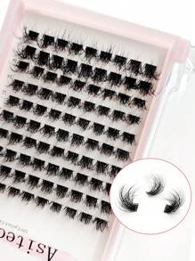 Asiteo DIY 簇状睫毛 90 件自然分段睫毛束睫毛延长单根睫毛睫毛束睫毛簇、睫毛簇、单根睫毛、睫毛、假睫毛 - 黑色 - 查看 5