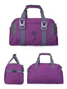 1個粉色瑜伽包,男女皆宜的健身旅行包,運動斜挎肩袋,手提行李袋 - 玫紅色 - 查看 6