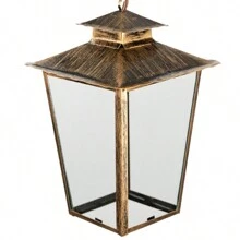 Luminária Lustre Pendente Colonial de Parede Vidro Transparente 14C - Ouro Velho - Visão 3