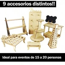 Candy Bar Mesa Dulces 9 Accesorios Económico 20 Personas - Beis - Ver 2