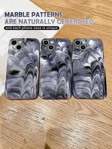A Niche Fashionable And Simple Fine-Pore Marble Pattern Soft Mobile Phone Case Compatible With IPhone. Each Mobile Phone Case Has A Different Texture And Is Unique. - Multicolor - View 2