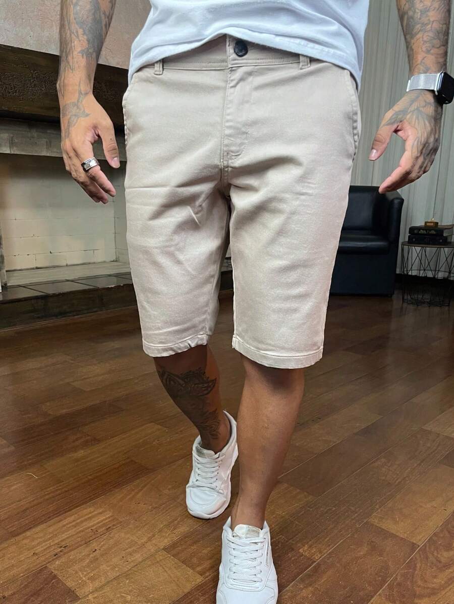 Men Shorts - 米色 - 查看 1