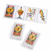 2 barajas de NAIPES españoles auténticos - ¡Perfectos para juegos de cartas mexicanos y póker! Juegos de fiesta para adultos adecuados para Halloween/Navidad/Acción de Gracias - Blanco - Ver 3