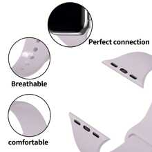 Silicone Sports Watch Band, Compatible With 40mm, 38mm, 41mm, 44mm, 45mm, 46mm, 42mm, 49mm Sizes, S/M, Unisex, Lavender Soft Waterproof Strap, Replaceable Sports Band, Compatible With Ultra, Series 10, 9, 8, 7, 6, 5, 4, 3, 2, 1, SE, Ideal Gift For Back To School Students - Dusty Purple - View 3