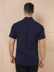 Men Shirts - Navy Blue - View 6