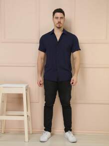 Men Shirts - Navy Blue - View 2