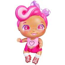 The Bellies From Bellyville - Bellie Roxy Roll, muñeca Bebe Bellies con Look Pin up con el Pelo Rosa y Patines, inlcuye un pañal Rosa y un Chupete, Juguete para niños Desde 3 años, Famosa (700017075) - Ver 1
