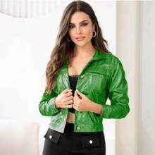 Chamara corta unicolor metalicos glitter - verde menta - Ver 2