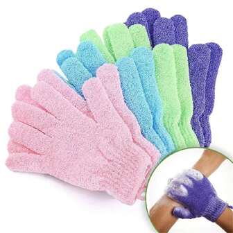 6 Piezas/paquete Exfoliante De Tela De Baño/guantes De Ducha, Estropajo Corporal, Baño Y Cuerpo, Decoración Para El Hogar De La Sala De Estar, El Dormitorio, El Baño, También Es Adecuado Para Artículos De Viaje. Ideal Para Regalos De Bodas, Fiestas De Cumpleaños, Regalos Para Hombres, Mujeres, Amigos, Padres, Accesorios Divertidos Y Regalo Creativo De Año Nuevo.