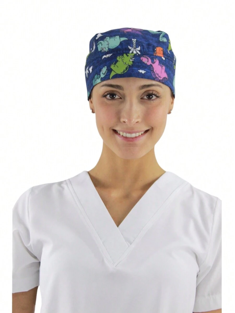 SOULMATE Printed Surgical Medical Cap For Women - 恐龍 - 查看 1