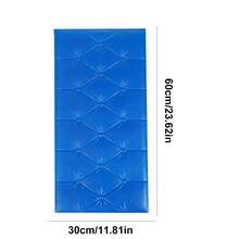 60cmx30cm 1入組牆紙自粘水泥牆防油貼紙附捲起的磚牆面板,防水防潮自粘式3d立體牆貼 - 藍色 - 查看 2