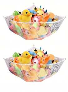 1 Pack Stuffed Animal Hammock,  Playroom  Toy Storage Net Organizer For Plush Toys, Hanging Storage -Resistant Stuff Animals Holder With Hanging Hardware By  Decorations   Autumn Decor Festival Decor Room Decor Home Decor Fall Decor Bedroom Decor - White - View 2