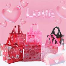 6入組情人節禮物袋,可重複使用帶手柄無紡布禮物袋,適用於聚會禮品,婚禮禮物袋,禮品包裝袋,7.9x7.9x5.9英寸,適用於商店/商用用途 - 6pcs-A - 查看 4