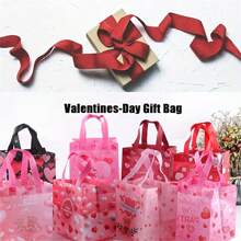 8入組可重複使用禮品袋,帶手柄的情人節禮品袋,情人節派對禮品袋,情人節男女朋友禮品袋,多用途無紡布禮品袋,情人節派對用品 - 8個-A - 查看 8