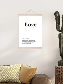 CHENCAI DIY無框畫，30x40cm啟發性文本禮品，帆布壁畫，適用於家居裝飾、教室裝飾、校輔辦公室、兒童房 - love-3040 附框 - 查看 1