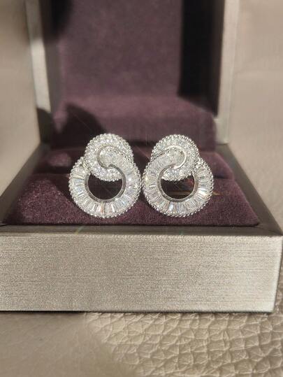 MOONSO Cubic Zirconia Dekor Örhängen För Kvinnor För Fest Bankett Bröllop