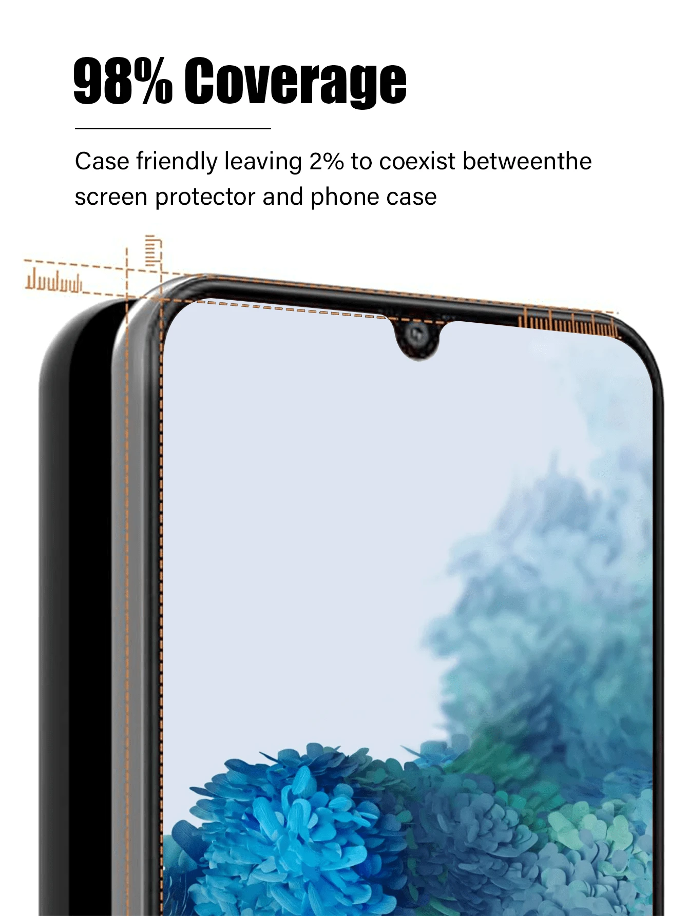 3pcs Fingerprint Unlocking Tempered Glass Screen Protector With Black