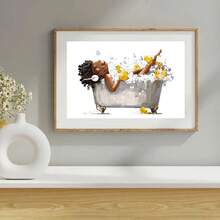 1 Miếng Tắm rửa tranh sơn dầu Bức tranh Treo tranh , Đẹp Afro   Bong bóng Tắm Cao su Dễ thương Boho Hình minh họa , Phòng tắm SPA Người làm đẹp Đồ trang trí Treo tranh Không có khung - Nhiều màu - Xem 7