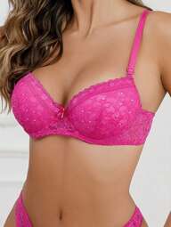 Sexig spets-bh med strassdekor, sexiga underkläder