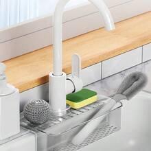 1入組廚房收納盒,水槽排水架,水龍頭海棉布架 - 白色 - 查看 2