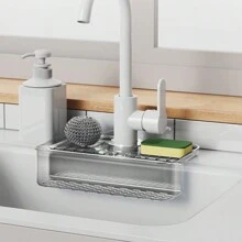 1入組廚房收納盒,水槽排水架,水龍頭海棉布架 - 白色 - 查看 1