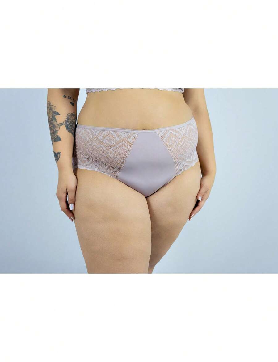 Plus Size Panties - 紫丁香色 - 查看 1