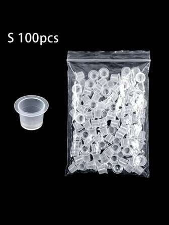 100 Pieces S size  Disposable Tattoo & Permanent Makeup Pigment Ink Caps Cups
