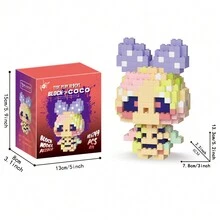 843件夜精靈可愛貓和發光兔積木模型組裝桌面裝飾拼圖玩具,紓壓禮物,生日派對禮物 - 彩色 - 查看 3