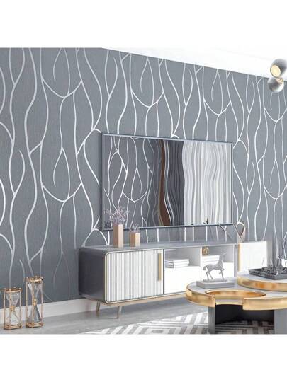 Roll Geometric Moderne Flocked Craft Wallpaper, Non Woven Material, Ideal Home Living Room, Bedroom Dration, Renovation Stickers Peel Wand Panels, Paper, Wallpapers, ation Items Refresh Your Home, Rama Birthday Graduation