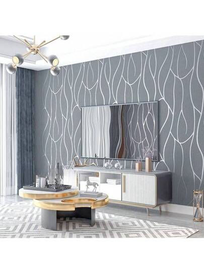 Roll Geometric Moderne Flocked Craft Wallpaper, Non Woven Material, Ideal Home Living Room, Bedroom Dration, Renovation Stickers Peel Wand Panels, Paper, Wallpapers, ation Items Refresh Your Home, Rama Birthday Graduation view 3