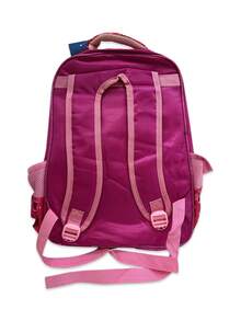Kit Mochila + Estojo + Lancheira Infantil Meninas Meninos Desenho Relevo 3d - Rosa chiclete - Visão 2