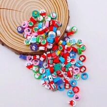 1袋聖誕主題軟陶片,適用於diy手鏈,項鍊裝飾 - 15克 - 查看 1