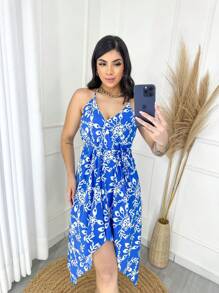 Women Dresses - 藍白色 - 查看 1