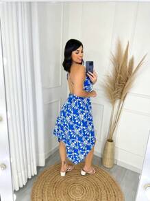 Women Dresses - 藍白色 - 查看 2