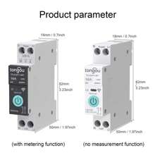 TONGOU 1pc TUYA WiFi Smart Switch Circuit Breaker Wireless Mobile Phone Remote Control Din Rail Switch 4 Timing Modes Function For Household Appliances Suitable For Smart Home