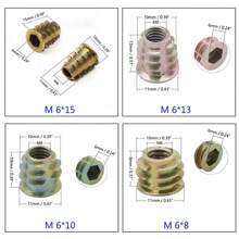 260pcs Metric Threaded Insert Nut Assortment Kit, Zinc Alloy Wood Insert Bolt Fastener Hex Socket Drive Nut, For Wood Furniture