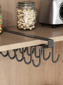 1/2 chiếc Giá treo mũ, Giá treo thắt lưng, Giá treo phụ kiện tủ quần áo có 6 móc treo mũ, Giá treo cho tủ, tủ quần áo, Không cần khoan, Kệ lưu trữ đơn giản - Nâng cấp màu trắng - Xem 7