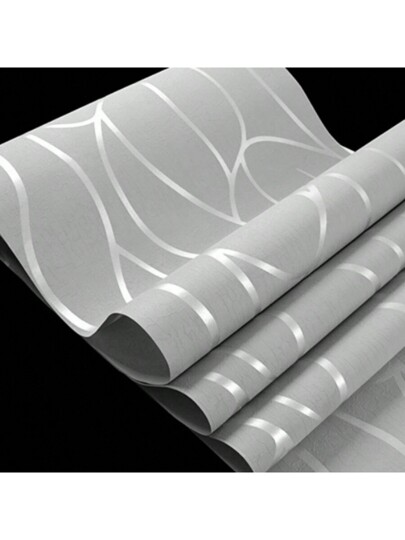 Roll Geometric Line Moderne Minimalist Wallpaper, Flocked Embossing Craft, Non Woven Material, Ideal Home Living Room Bedroom Renovation Stickers Peel Wand Panels, Paper, Wallpapers, ation Items Refresh Your Home, Festival Birthday Graduation view 2
