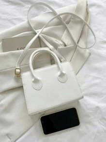 極簡黑色小方包,百搭手提包,經典工作單肩包