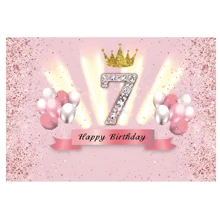 1 岁生日派对背景装饰布粉色气球快乐派对装饰横幅生日背景布，产品尺寸 100 厘米 3.2 英尺 * 150 厘米 4.9 英尺照片摄影背景，圣诞节 - 粉色 - 查看 9