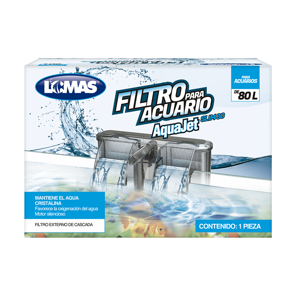 Lomas Aquajet Slim Filtro Externo para Peceras y/o Acuarios Capacidad 80 Litros