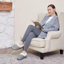 Women's Bootie Slippers Ladies House Shoes With Bedroom Memory Foam And Indoor Outdoor Rubber Sole - Xám - Xem 3