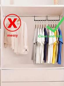 1個,多孔魔術衣架掛鉤可旋轉折疊防風衣掛家用多功能防滑晾衣架 - 黑色 - 查看 4